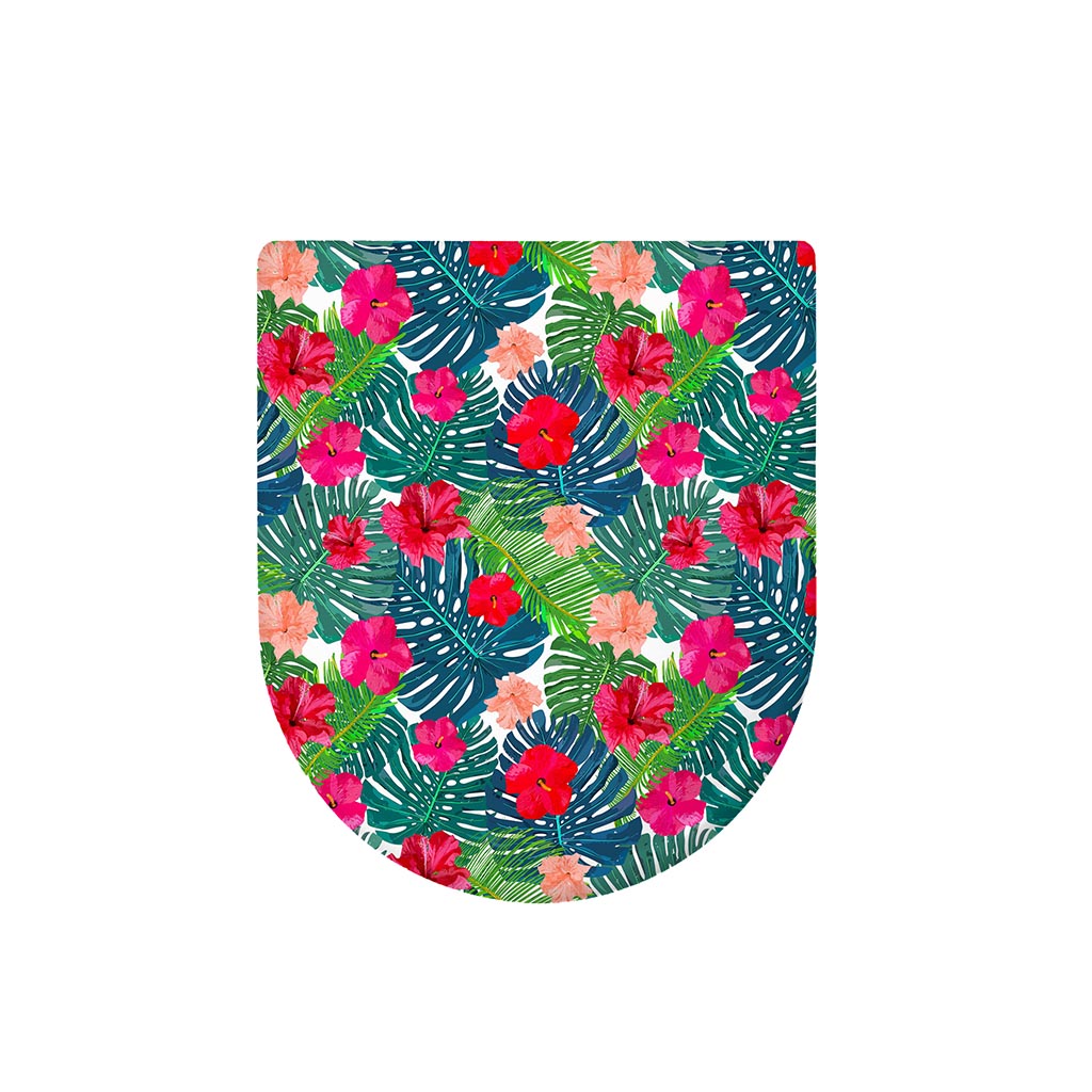 Colorful Hawaii Floral Pattern Print Toilet Lid Cover