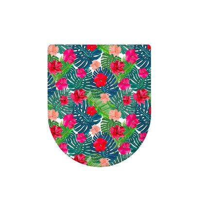 Colorful Hawaii Floral Pattern Print Toilet Lid Cover