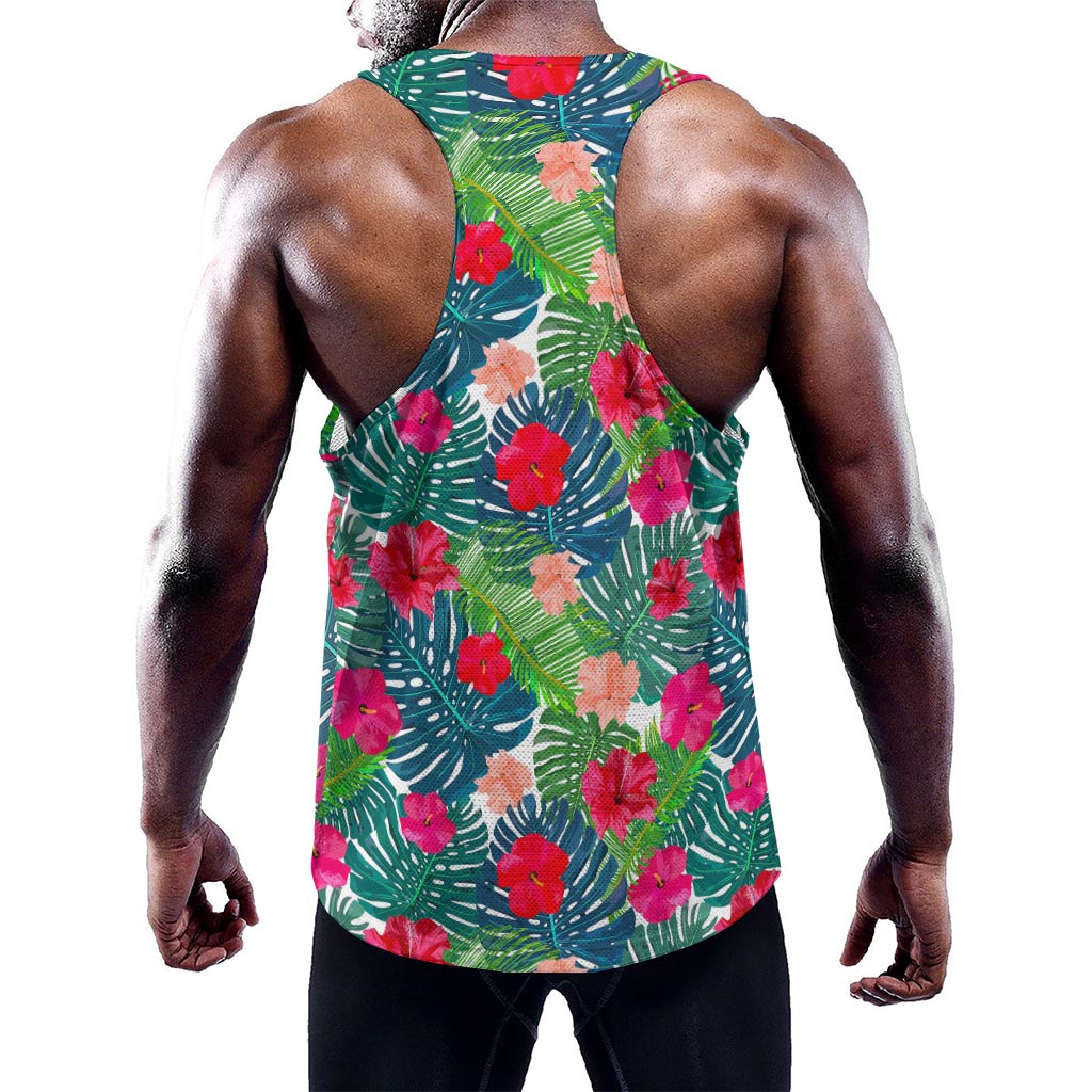 Colorful Hawaii Floral Pattern Print Training Tank Top
