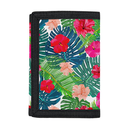 Colorful Hawaii Floral Pattern Print Trifold Wallet