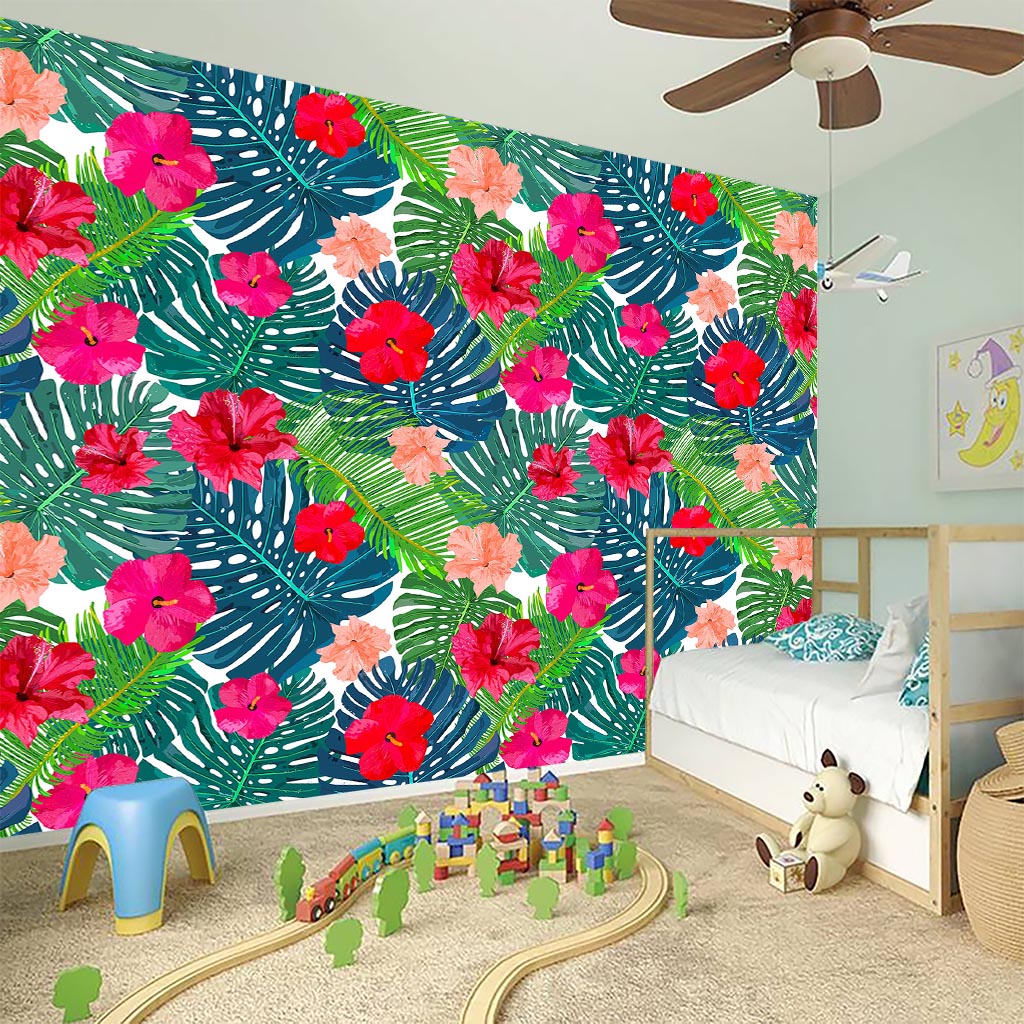 Colorful Hawaii Floral Pattern Print Wall Sticker