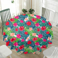 Colorful Hawaii Floral Pattern Print Waterproof Round Tablecloth