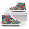 Colorful Hawaii Floral Pattern Print White High Top Sneakers