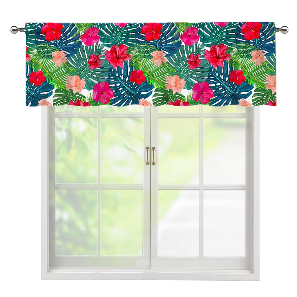 Colorful Hawaii Floral Pattern Print Window Valance
