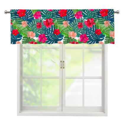 Colorful Hawaii Floral Pattern Print Window Valance