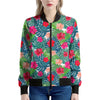 Colorful Hawaii Floral Pattern Print Women's Bomber Jacket