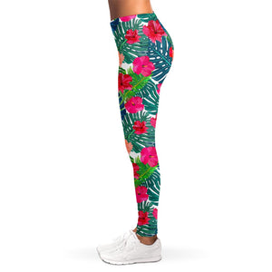 Colorful Hawaii Floral Pattern Print Women's Leggings