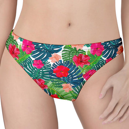 Colorful Hawaii Floral Pattern Print Women's Thong