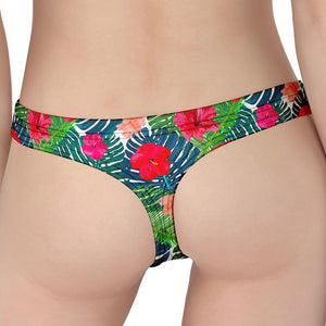 Colorful Hawaii Floral Pattern Print Women's Thong