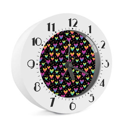Colorful Heart Pattern Print Alarm Clock