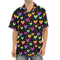 Colorful Heart Pattern Print Aloha Shirt
