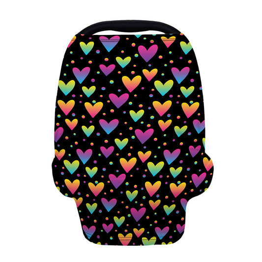 Colorful Heart Pattern Print Baby Seat Cover