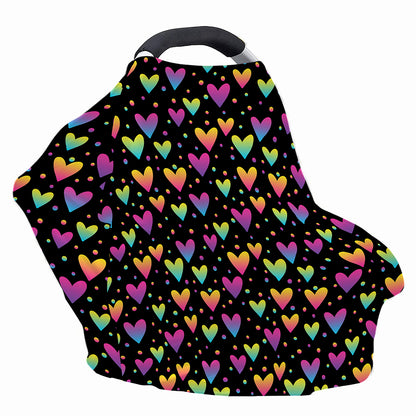 Colorful Heart Pattern Print Baby Seat Cover
