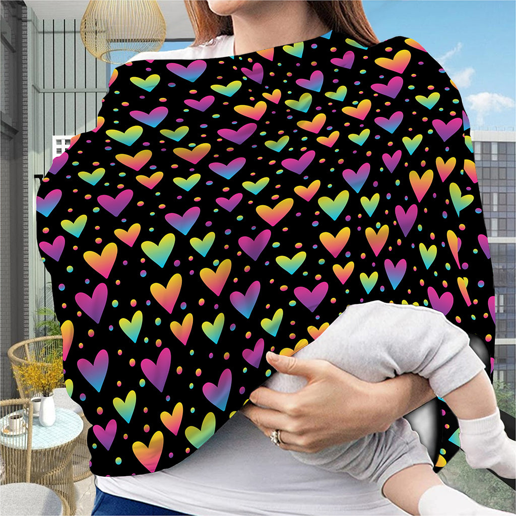 Colorful Heart Pattern Print Baby Seat Cover