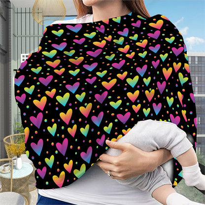Colorful Heart Pattern Print Baby Seat Cover