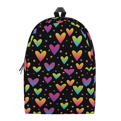 Colorful Heart Pattern Print Backpack