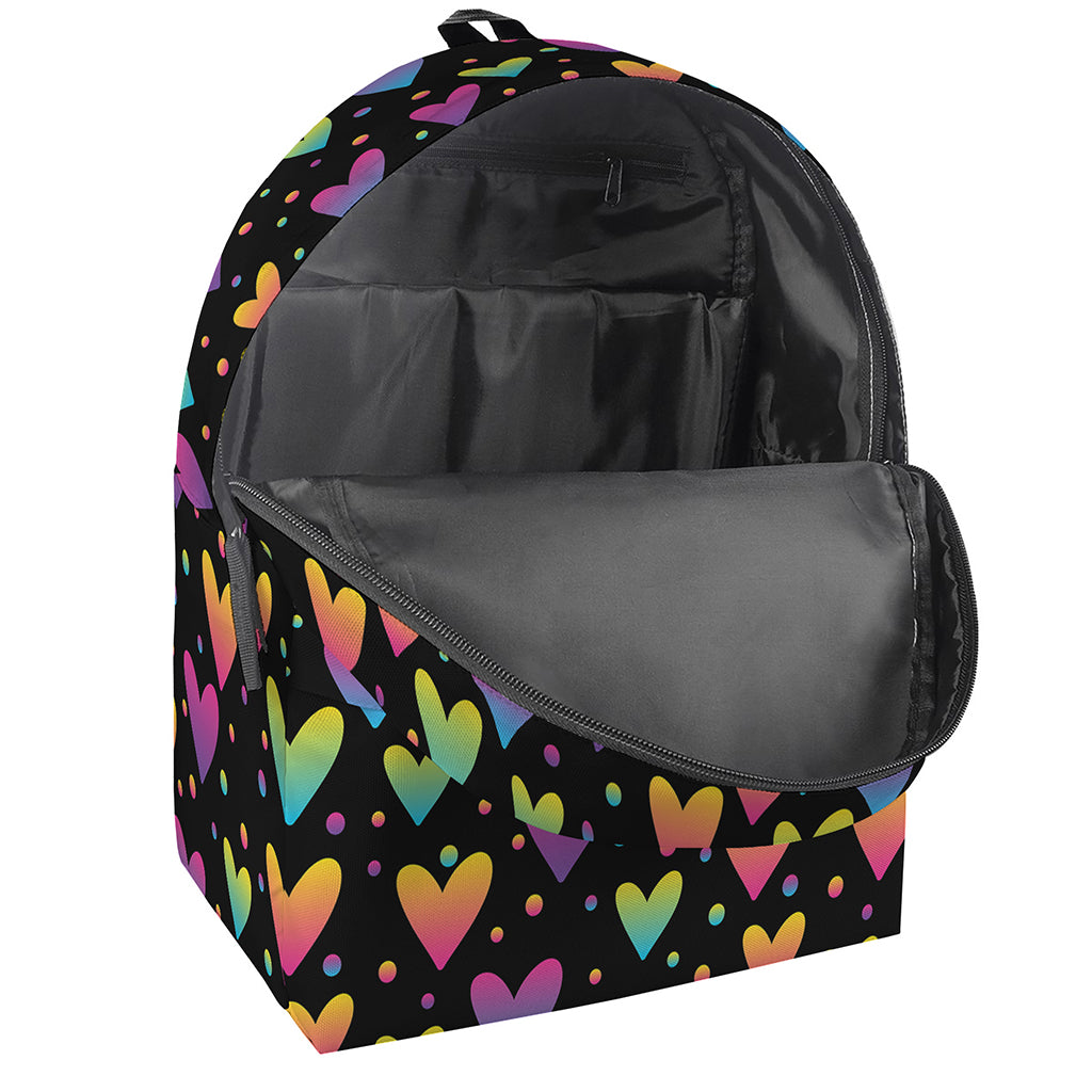 Colorful Heart Pattern Print Backpack