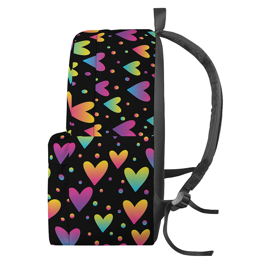 Colorful Heart Pattern Print Backpack