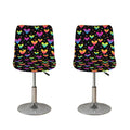 Colorful Heart Pattern Print Bar Stool Covers
