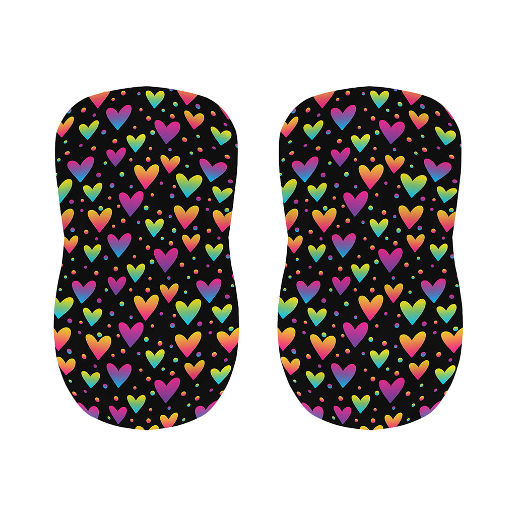 Colorful Heart Pattern Print Bar Stool Covers