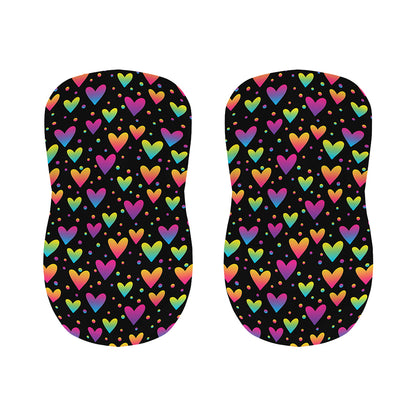 Colorful Heart Pattern Print Bar Stool Covers