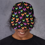 Colorful Heart Pattern Print Baseball Cap