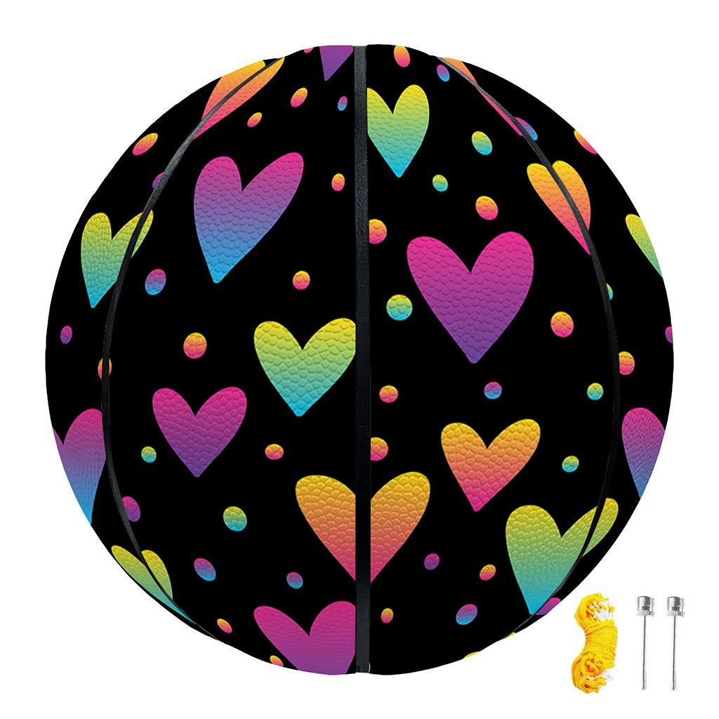 Colorful Heart Pattern Print Basketball