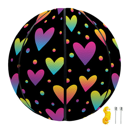 Colorful Heart Pattern Print Basketball
