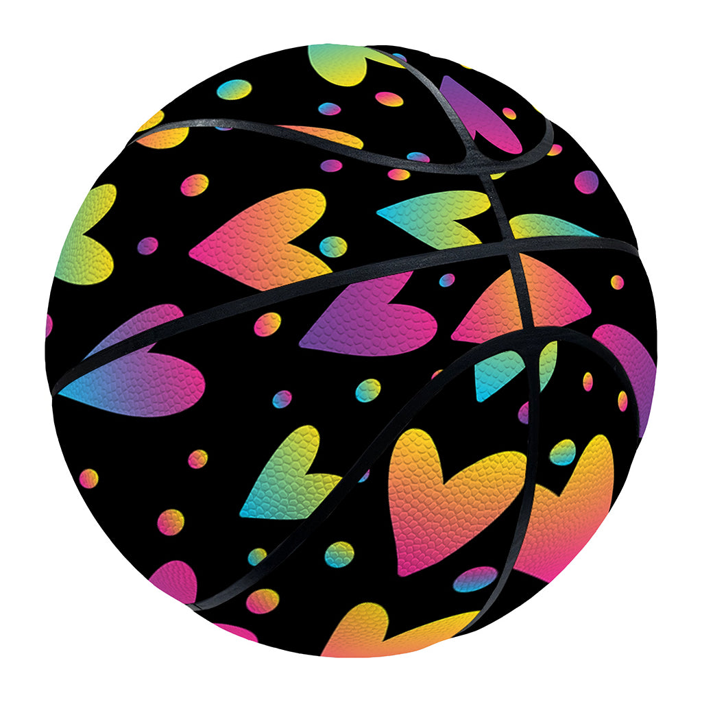 Colorful Heart Pattern Print Basketball
