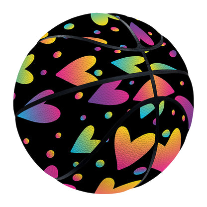 Colorful Heart Pattern Print Basketball