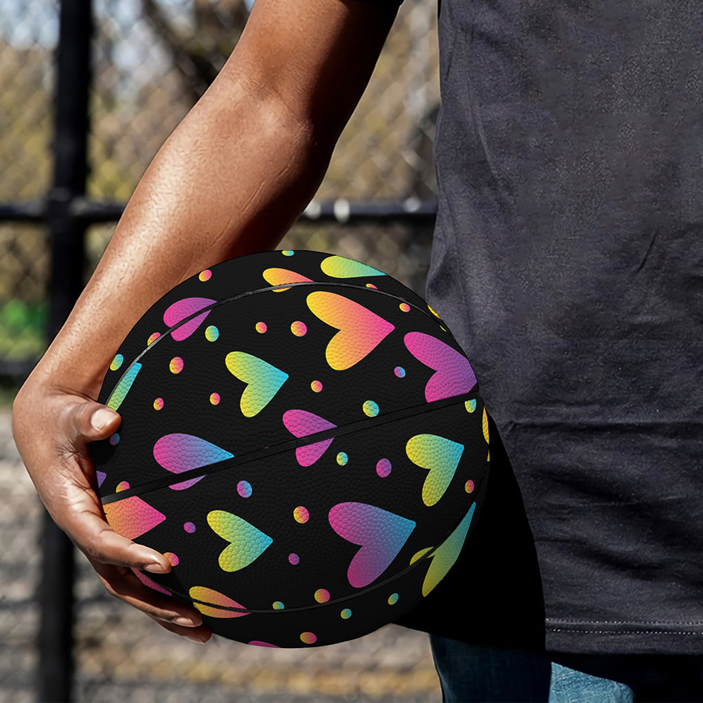 Colorful Heart Pattern Print Basketball