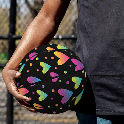 Colorful Heart Pattern Print Basketball