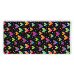 Colorful Heart Pattern Print Beach Towel