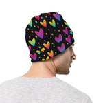 Colorful Heart Pattern Print Beanie