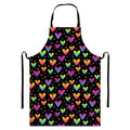 Colorful Heart Pattern Print Bib Apron With Pocket