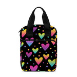 Colorful Heart Pattern Print Bible Tote Bag