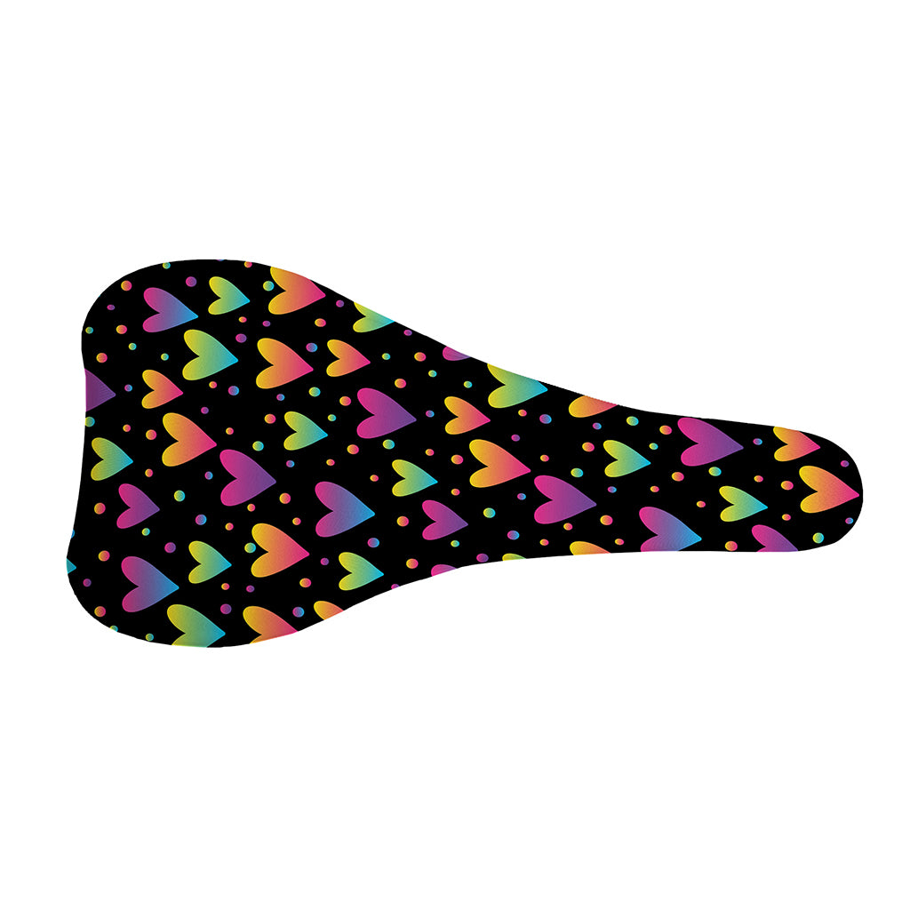 Colorful Heart Pattern Print Bicycle Seat Cover