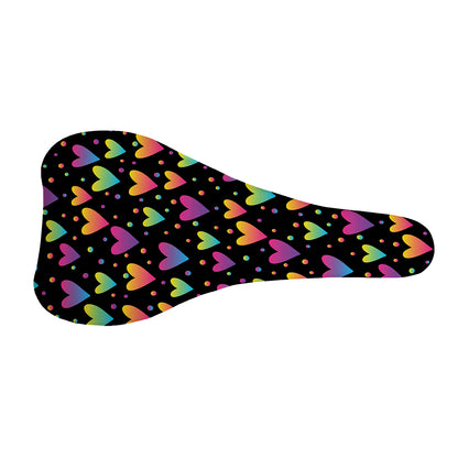 Colorful Heart Pattern Print Bicycle Seat Cover