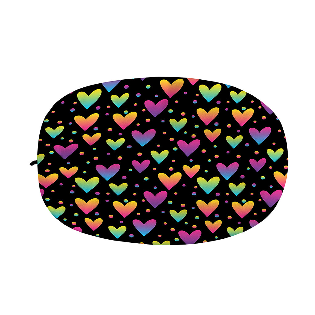 Colorful Heart Pattern Print Car Side Mirror Covers