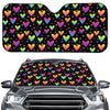 Colorful Heart Pattern Print Car Windshield Sun Shade