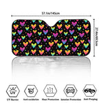 Colorful Heart Pattern Print Car Windshield Sun Shade