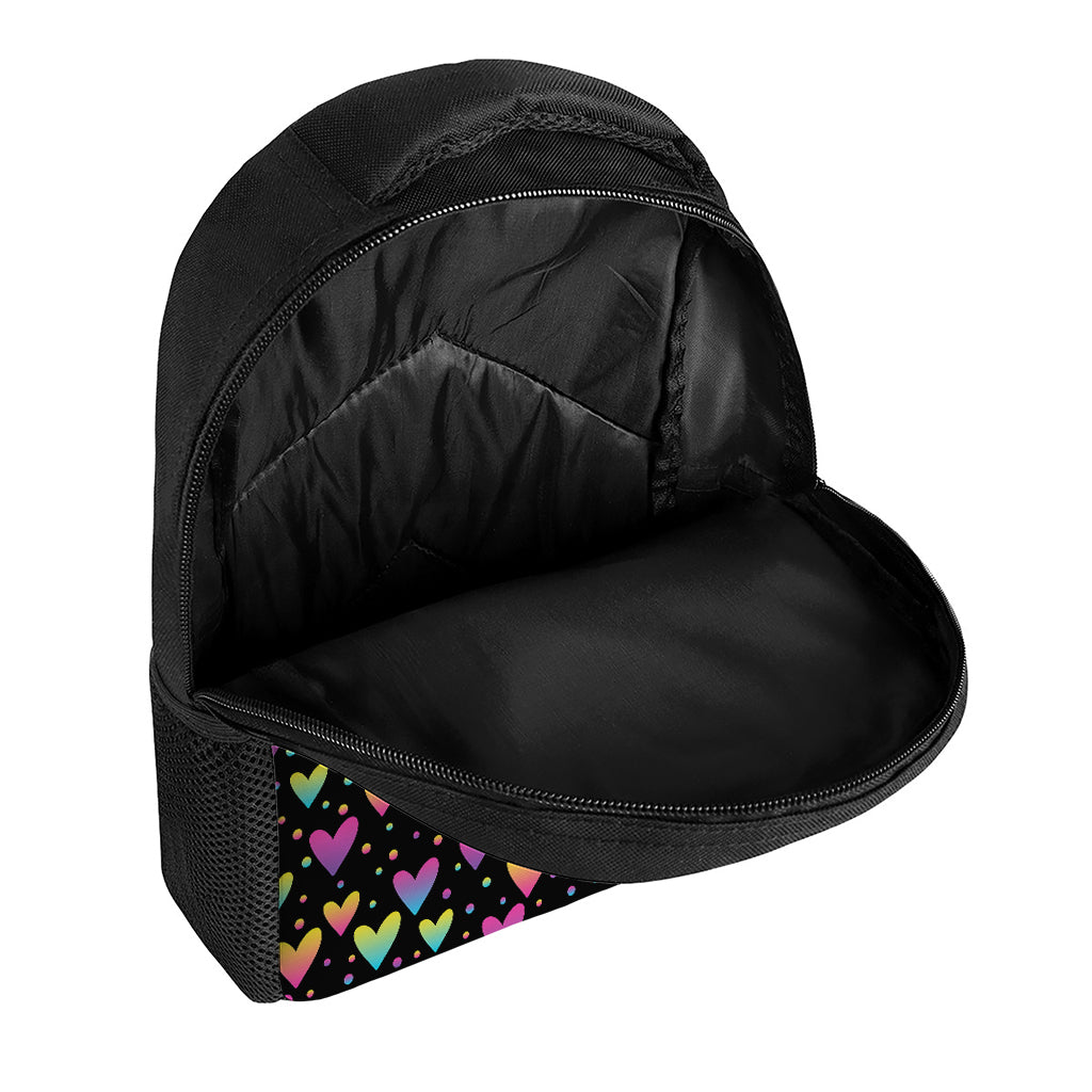 Colorful Heart Pattern Print Casual Backpack