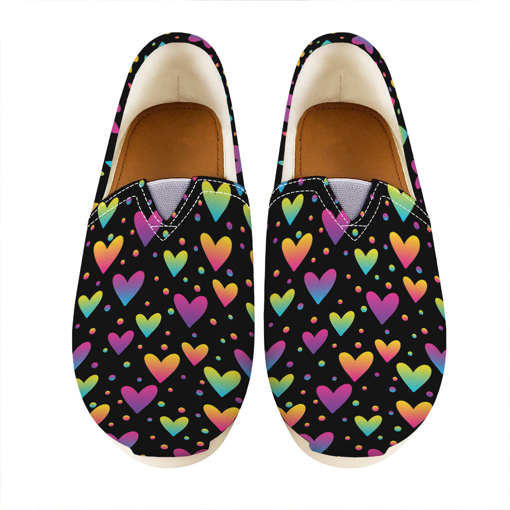Colorful Heart Pattern Print Casual Shoes