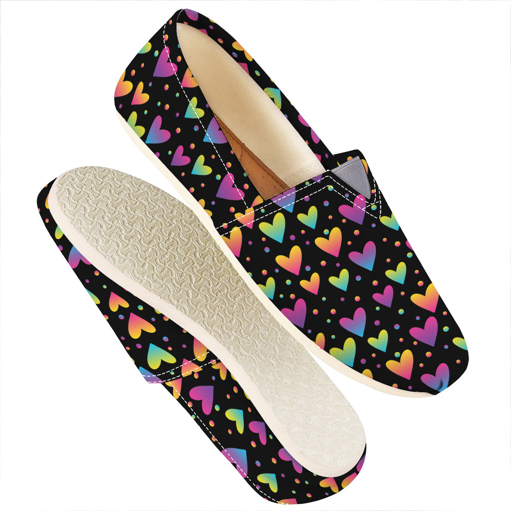 Colorful Heart Pattern Print Casual Shoes