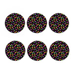 Colorful Heart Pattern Print Coaster Set