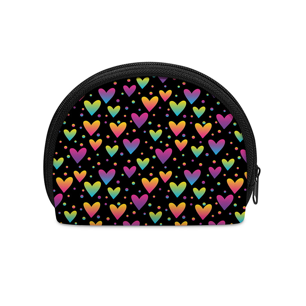 Colorful Heart Pattern Print Coin Purse