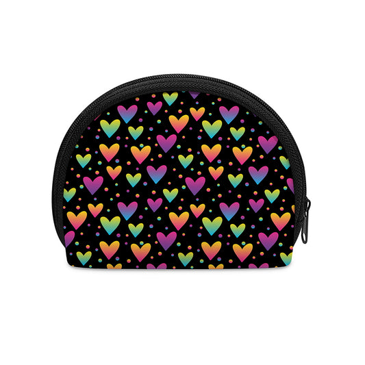 Colorful Heart Pattern Print Coin Purse