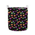 Colorful Heart Pattern Print Collapsible Laundry Basket