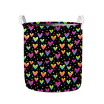 Colorful Heart Pattern Print Collapsible Laundry Basket