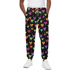 Colorful Heart Pattern Print Cotton Pants